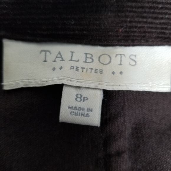 Talbots Dark Brown Button Front Corduroy Jacket Blazer Lined Excellent Size 8 p - Picture 8 of 9